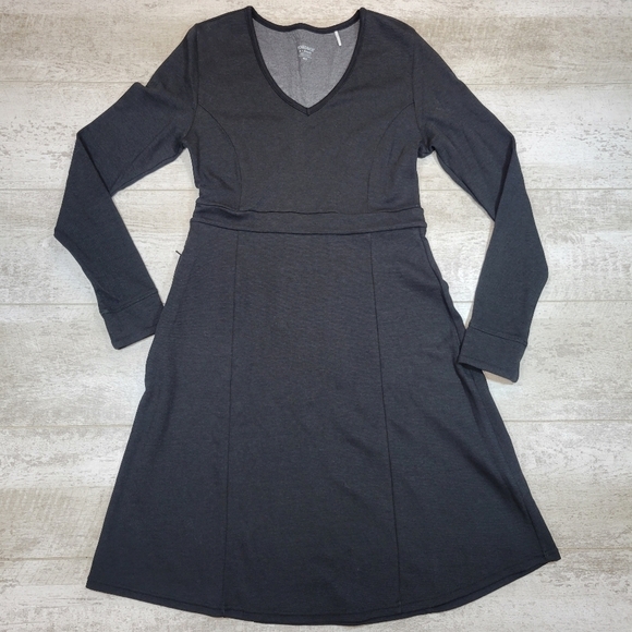Toad & Co Tomboy 1 Pocket Dress Pullover Stretch Long Sleeve Vneck XS - Picture 1 of 7